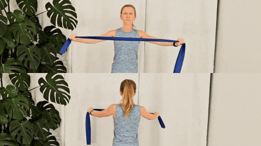 Resistance band upper body exercise: Pull apart
